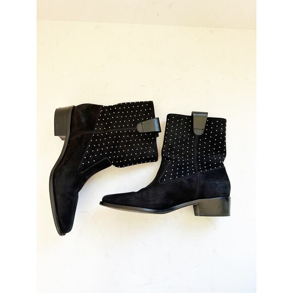 Rebecce Minkoff Suede Studded Bootie Black Ankle 7 - Picture 3 of 4